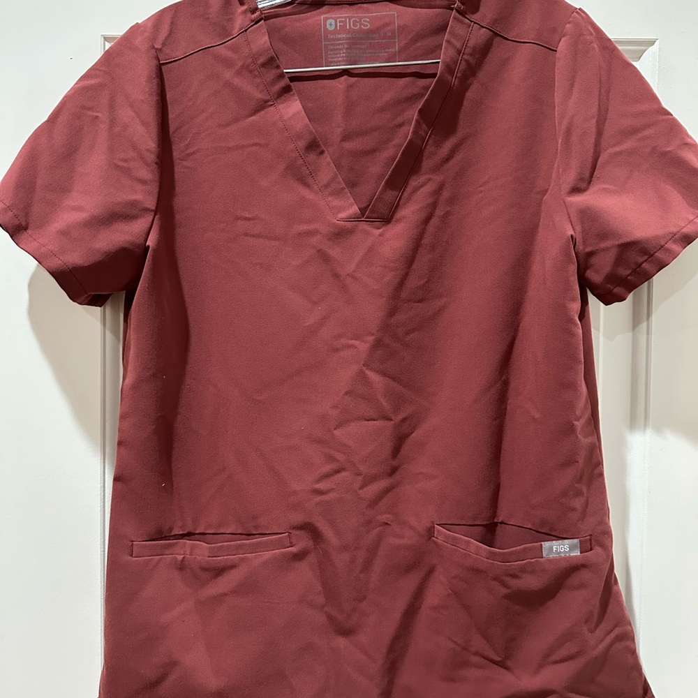 Figs Dark Cherry Scrub Top